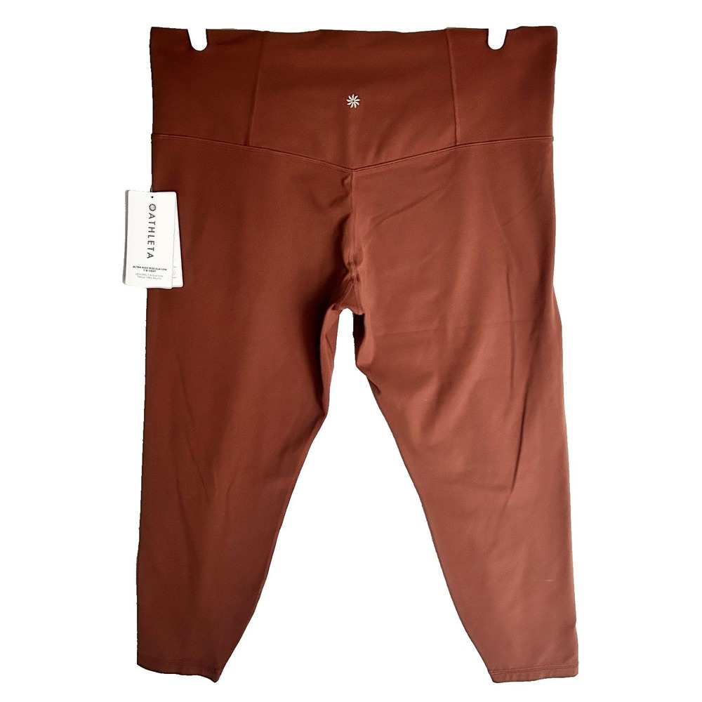 Athleta Ultra High Rise Elation Tights Pants Womens 2X Compression Rust NWT $89